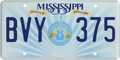 MS license plate BVY375