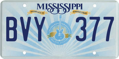 MS license plate BVY377