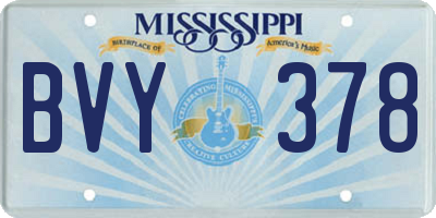 MS license plate BVY378