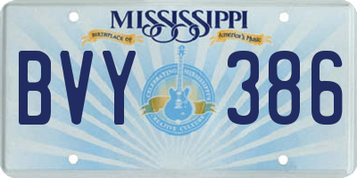 MS license plate BVY386