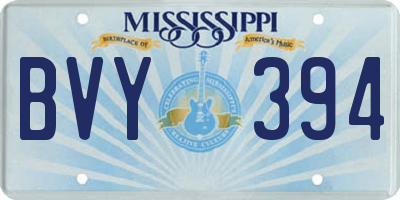 MS license plate BVY394