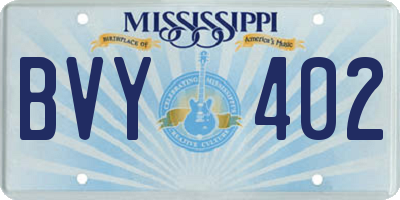 MS license plate BVY402