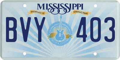 MS license plate BVY403
