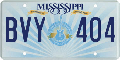 MS license plate BVY404
