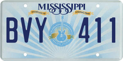 MS license plate BVY411
