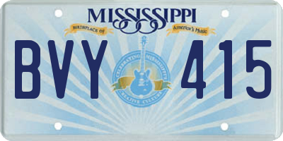 MS license plate BVY415