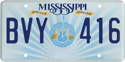 MS license plate BVY416