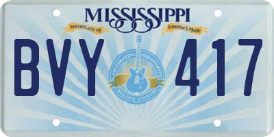 MS license plate BVY417
