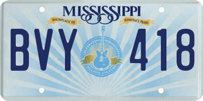 MS license plate BVY418