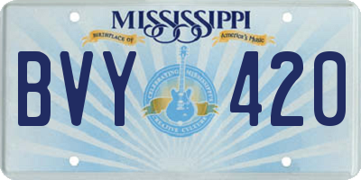 MS license plate BVY420