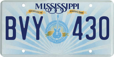 MS license plate BVY430