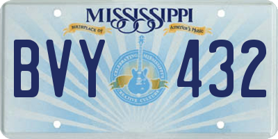 MS license plate BVY432