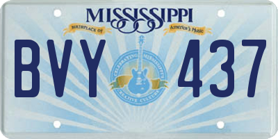 MS license plate BVY437