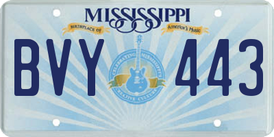 MS license plate BVY443