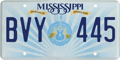 MS license plate BVY445