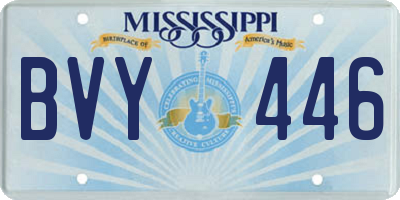 MS license plate BVY446