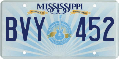 MS license plate BVY452
