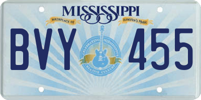MS license plate BVY455