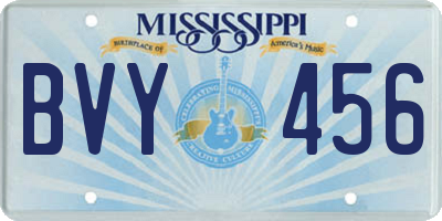 MS license plate BVY456