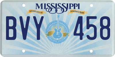 MS license plate BVY458