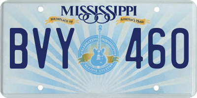 MS license plate BVY460