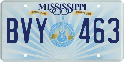 MS license plate BVY463