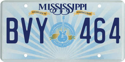 MS license plate BVY464