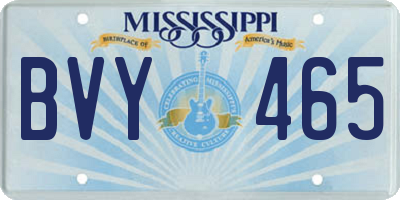 MS license plate BVY465