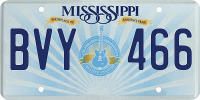 MS license plate BVY466