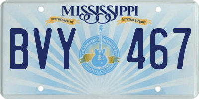 MS license plate BVY467
