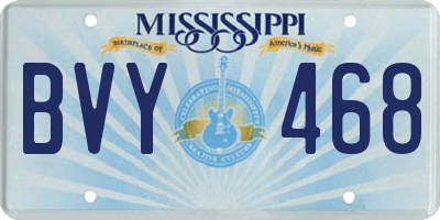 MS license plate BVY468