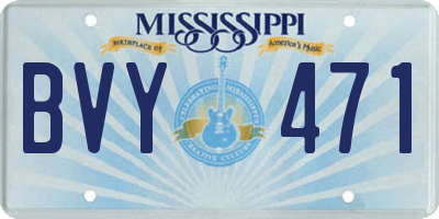 MS license plate BVY471