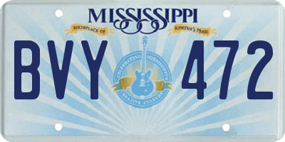 MS license plate BVY472