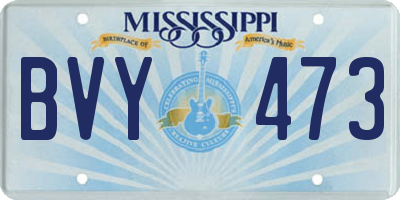 MS license plate BVY473