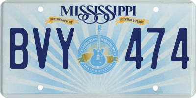 MS license plate BVY474