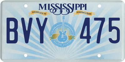 MS license plate BVY475