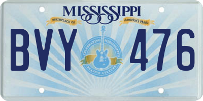 MS license plate BVY476