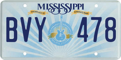MS license plate BVY478