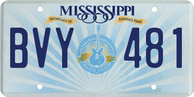 MS license plate BVY481