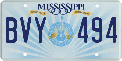 MS license plate BVY494