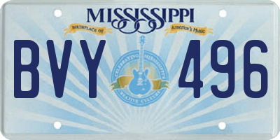 MS license plate BVY496