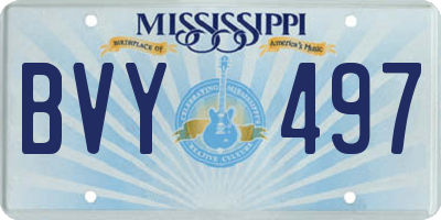 MS license plate BVY497