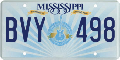 MS license plate BVY498