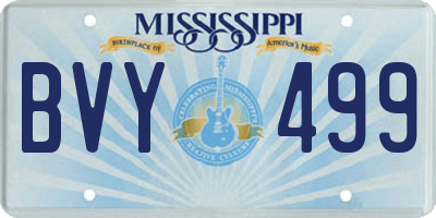 MS license plate BVY499