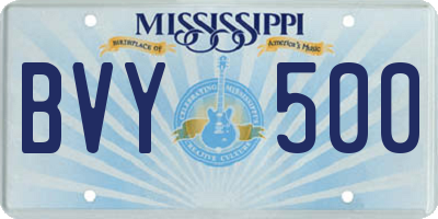 MS license plate BVY500