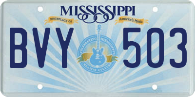MS license plate BVY503