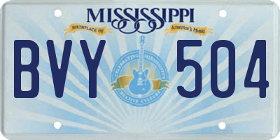 MS license plate BVY504