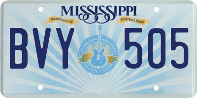 MS license plate BVY505