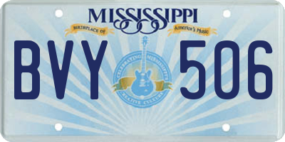MS license plate BVY506