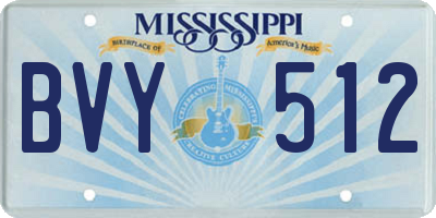MS license plate BVY512